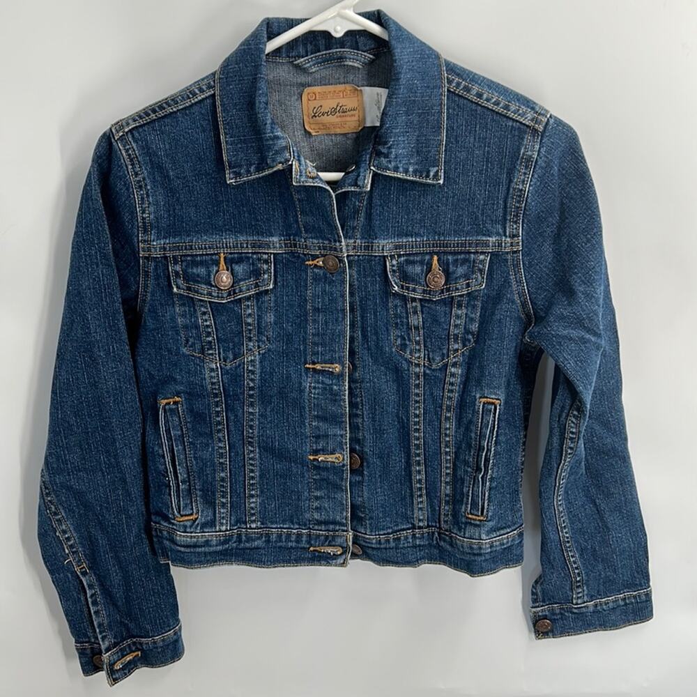 Levi Strauss Blue Denim Girls Trucker Jacket Size XL (14-16)